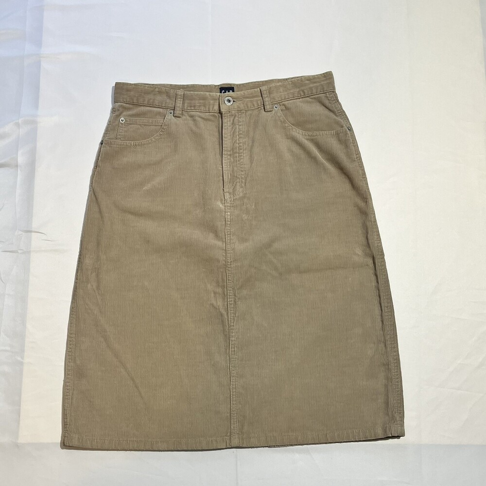Vintage Gap Skirt Womens Beige Corduroy Pencil Straight Formal Size 10 31” Waist
